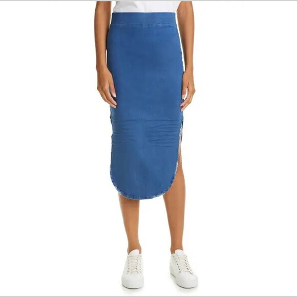Frank & Eileen Donegal unforgettable midi skirt denim wash stretch cotton new 2 - Picture 1 of 5